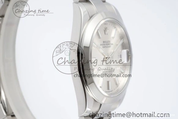 1227 DateJust 41 SS Polished Bezel KING 1:1 Best Edition 904L Steel Silver Stick Dial on Oyster Bracelet VR Flexible 2167